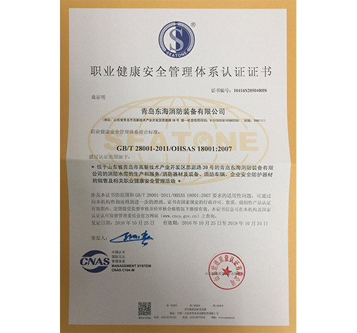 Occupational health and safety management system certification